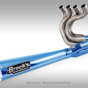 Brocks Performance TiWinder Blue 18" Muffler Full Titanium Exhaust System for 1999-2014 Suzuki Hayabusa