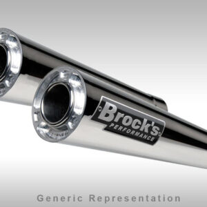 Brocks Performance 14" Dual Short Meg Slip-on Exhaust System 2008-2014 Suzuki Hayabusa GSXR1300R