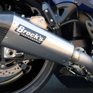 Brocks Performance CT Single 16" Muffler Full Exhaust System 2008-2014 Suzuki Hayabusa GSX1300R